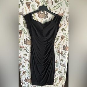 Xscape Black Ruched Cocktail Dress